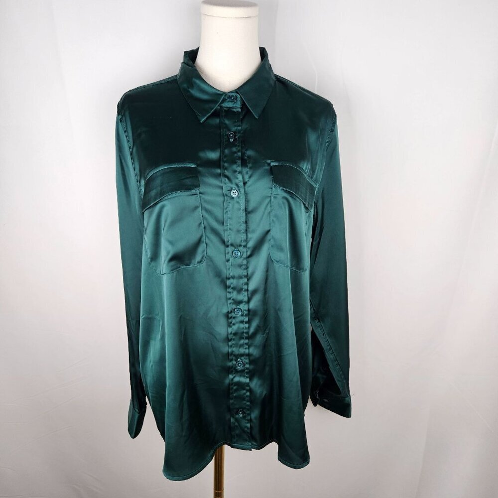 Equipment Top Large June Bug Emerald Satin Classic Signature - Picture 2 of 11